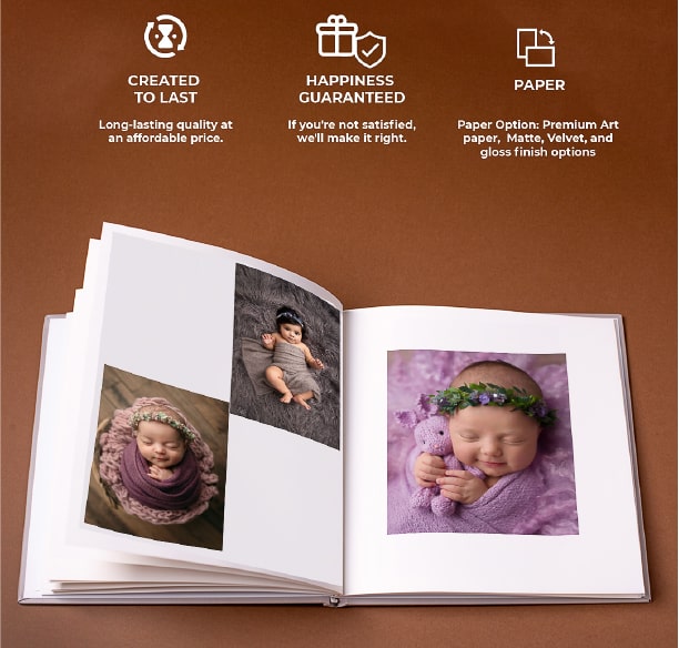 Photo book with infant photos, ideal top birthday writing gift in Saudi Arabia.